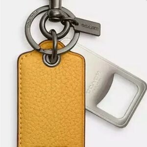 Coach Yellow n Red Leather Keychain Bottle Opener